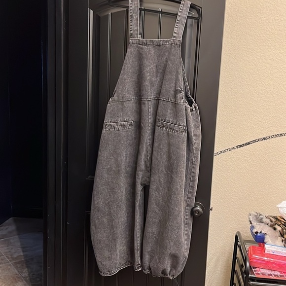 One Size Denim Overalls Harem Style - Picture 4 of 4